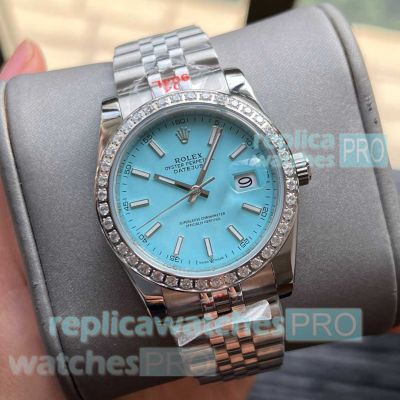 Replica Rolex Diamond Datejust Jubilee Strap Baby Blue 36mm Watches